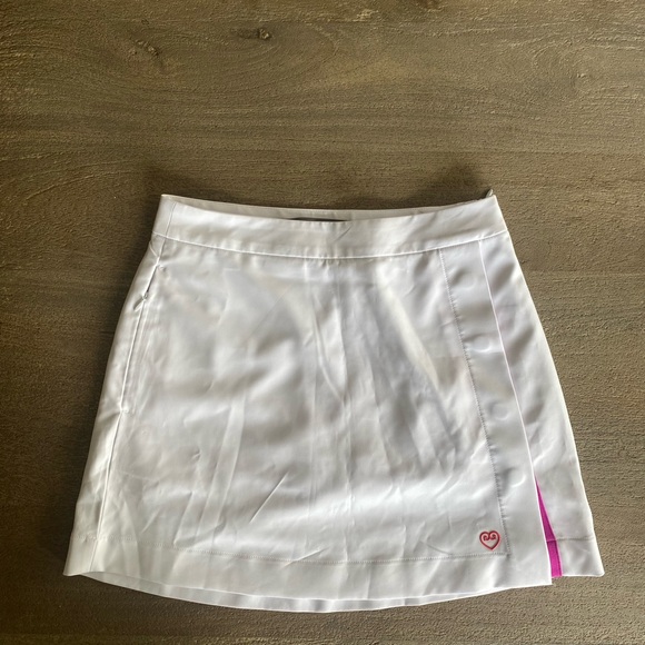 G/FORE White and Pink A-Line Mini Skirt Athletic - Picture 1 of 9